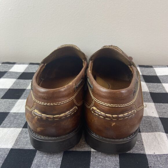 Mens Bass Flex Futures Tassle Brown Leather Slip On Shoes Size 11M - Picture 4 of 5